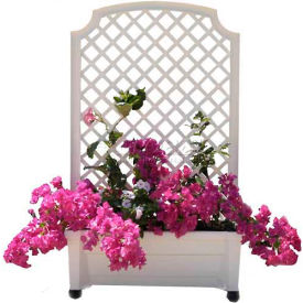 Calypso Planter W/Trellis, Green, 31"W x 13-1/2"D x 53"H