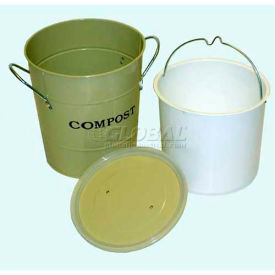 2-N-1 Compost Bucket, Small, 7-1/2"Dia. 9-3/4"H, Oatmeal