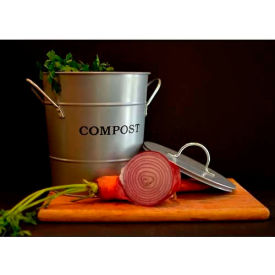 2-N-1 Compost Bucket, Small, Silver Painted