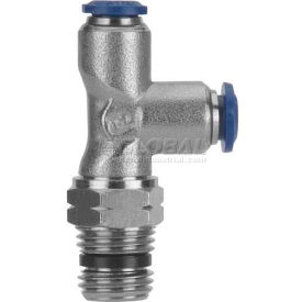 Swivel Male Run Tee, 1/8" Tube x 10-32 UNF Thread