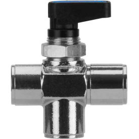 3-Pos Mini Ball Valve, Open Center, 1/4" Female Nptf - Min Qty 4