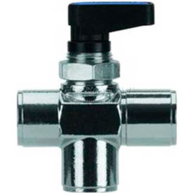 3-Position Mini Ball Valve, Closed Center, 3/8" Female Nptf - Min Qty 4