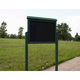 Large Message Center - 2 Sided/2 Posts, Green, 52"W x 42"H