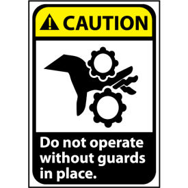 Caution Sign 14x10 Rigid Plastic - Do Not Operate WithOut Guards