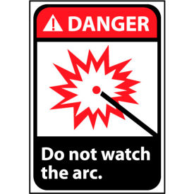 Danger Sign 10x7 Rigid Plastic - Do Not Watch The Arc