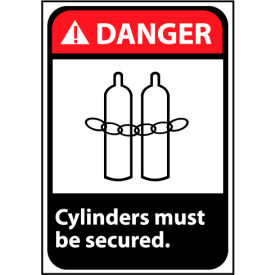 Danger Sign 14x10 Aluminum - Cylinders Must Be Secured