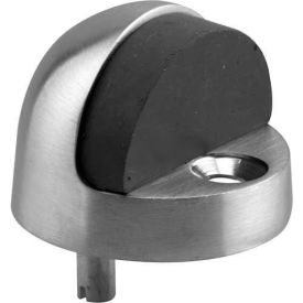 Door Floor Stop, Dome Type, 1-5/16" Tall, Brushed Chrome