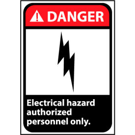 Danger Sign 14x10 Vinyl - Electrical Hazard Authorized Personnel Only