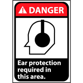 Danger Sign 14x10 Aluminum - Ear Protection Required