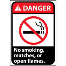 14x10 Rigid Plastic - No Smoking, Matches Or Open Flames