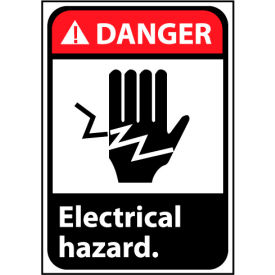 Danger Sign 14x10 Rigid Plastic - Electrical Hazard