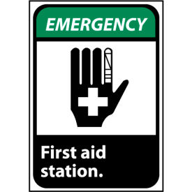 Emergency Sign 14x10 Vinyl - First Aid Station