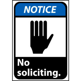 Notice Sign 14x10 Rigid Plastic - No Soliciting