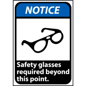 Safety Glasses Required Beyond This Point - 14x10 Vinyl