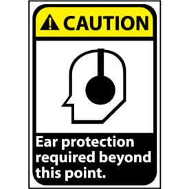 Caution Sign 14x10 Vinyl - Ear Protection Required