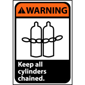 Warning Sign 14x10 Aluminum - Keep All Cylinders Chained