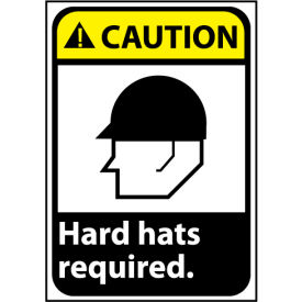 Caution Sign 14x10 Vinyl - Hard Hat Required