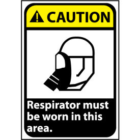 Caution Sign 14x10 Aluminum - Respirator Must Be Worn