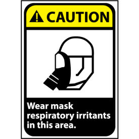 Caution Sign 14x10 Vinyl - Wear Mask In This Area