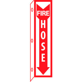 Fire Flange Plastic Sign, Fire Hose, 4"W x 18"H, Gray