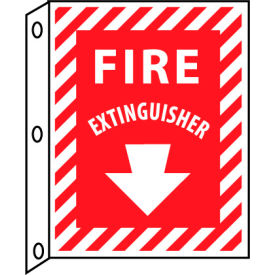Fire Flange Plastic Sign, Fire Extinguisher, 9"W x 12"H, Gray