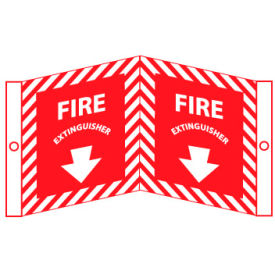 Fire Visi Vinyl Sign, Fire Extinguisher, 9"W x 6"H, Gray