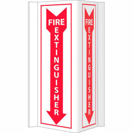 Fire Visi Vinyl Sign, Fire Extinguisher, 8-3/4"W x 16"H, Gray