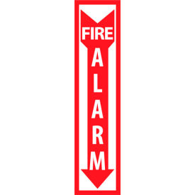 Fire Safety Vinyl Sign, Fire Alarm, 4"W x 18"H, Gray