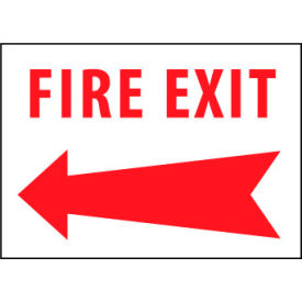 Fire Safety Sign - Fire Exit with Left Arrow - Vinyl