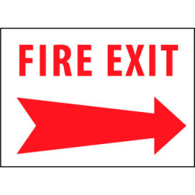 Fire Safety Sign - Fire Exit with Right Arrow - Plastic