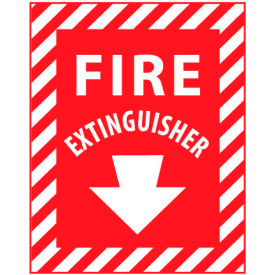Fire Safety Aluminum Sign, Fire Extinguisher, 9"W x 12"H, Gray