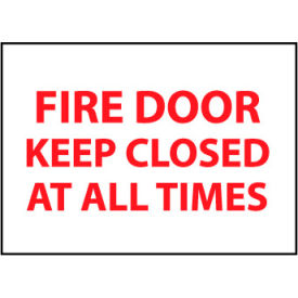Fire Safety Sign - Fire Door Keep Closed At All Times - Plastic