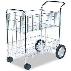 Chrome Wire Mail Cart 37.5 x 21.5 x 39.5