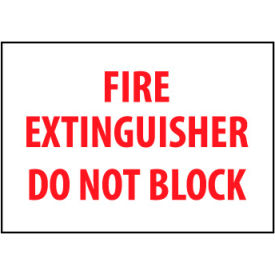 Fire Safety Sign - Fire Extinguisher Do Not Block - Plastic