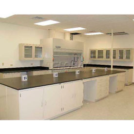 Lab Design Island Bench, 4 Doors, 18 Drawers, 101"W x 60"D, Gray
