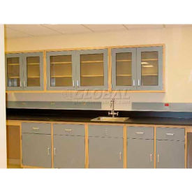 Lab Design Sink Bench, 6 Doors, 4 Drawers, 107"W x 30"D, Gray