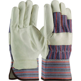 Top Grain Cowhide Leather Palm Gloves, Regular Grade, Safety Cuff, S - 12 Pairs