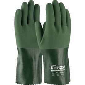 Micro-Finish Grip Nitrile Coated Gloves, Large, Green, 12 Pairs