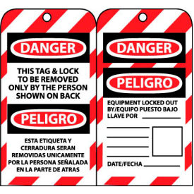 This Bilingual Lockout Tag & Lock To Be Removed Only By The Person Shown