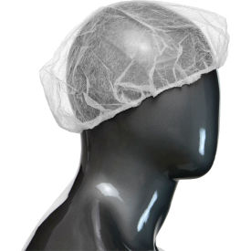 White Bouffant Cap, 18"L, 100/Dispenser Box, 10 Boxes/Case