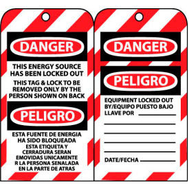 Bilingual Lockout Tags - This Energy Source Has Been Locked Out