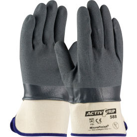 Micro-Finish Grip Nitrile Coated Gloves, M, Gray/White, 12 Pairs