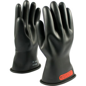"PIP Electrical Rated Gloves, Black, 11", Unlined, Smooth Finish, Beaded, Class 0"