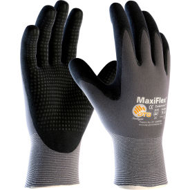 MaxiFlex Endurance Nitrile Dotted Palm Micro-Foam Gloves, XS, Black, 12 Pairs