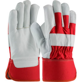 PIP Top Grain Goatskin Leather Palm Gloves, Premium Grade, Gunn Pattern, Red