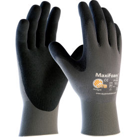 MaxiFoam Lite Foam Nitrile Coated Gloves, Gray, 12 Pairs, XL