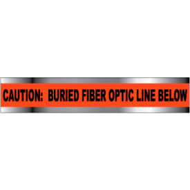 Detectable Underground Warning Tape - Caution Buried Fiber Optic Line - 6" W