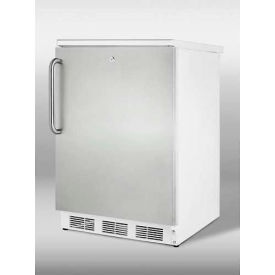 Summit-Freestanding Refrigerator-Freezer, Cycle Defrost, White, S/S Door, Lock