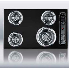 30"W 220V Electric Cooktop, Black Porcelain Finish