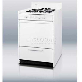 Summit-White Gas Range, Slim 20"W, Electronic Ignition